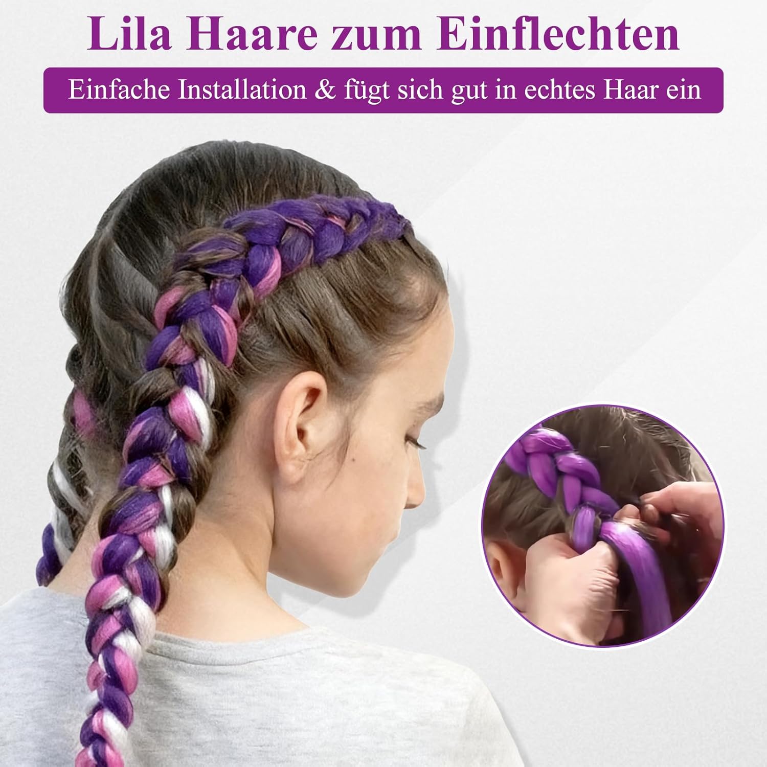 Perruque - violet cosplay Kpop enfant/femme - 80cm - longue, fête, rôle, 31.5 pouces