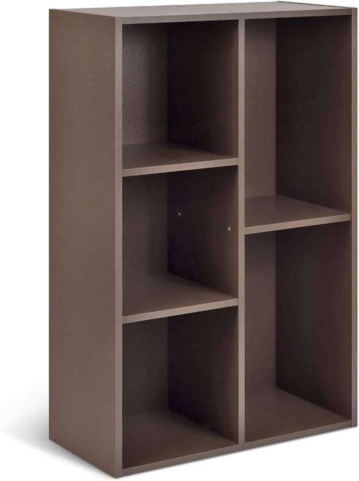 melyano Basics - bibliothèque cubique 5 compartiments 23.5x49.5x80cm - marron expresso