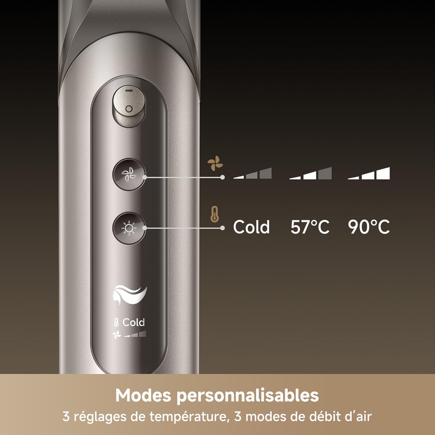 Dreame - Dazzle - sèche-cheveux compact - moteur 110000 tr/min, ions négatifs, 5 embouts