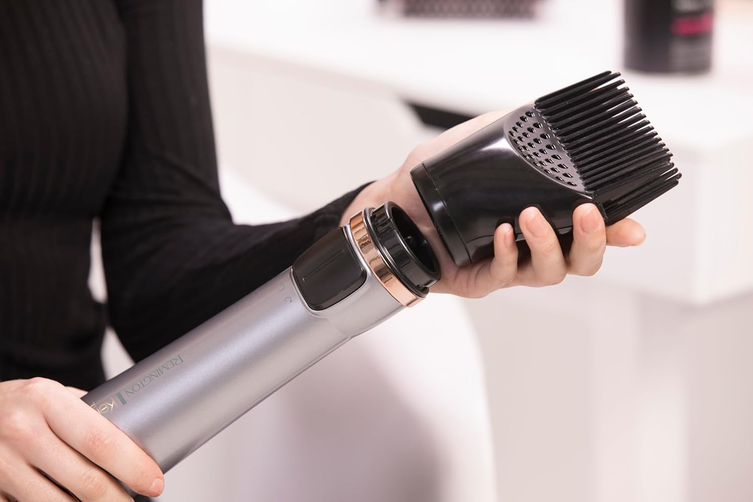 Remington - Brosse soufflante Keratin Protect - 1000W, céramique, 3 accessoires - AS8811