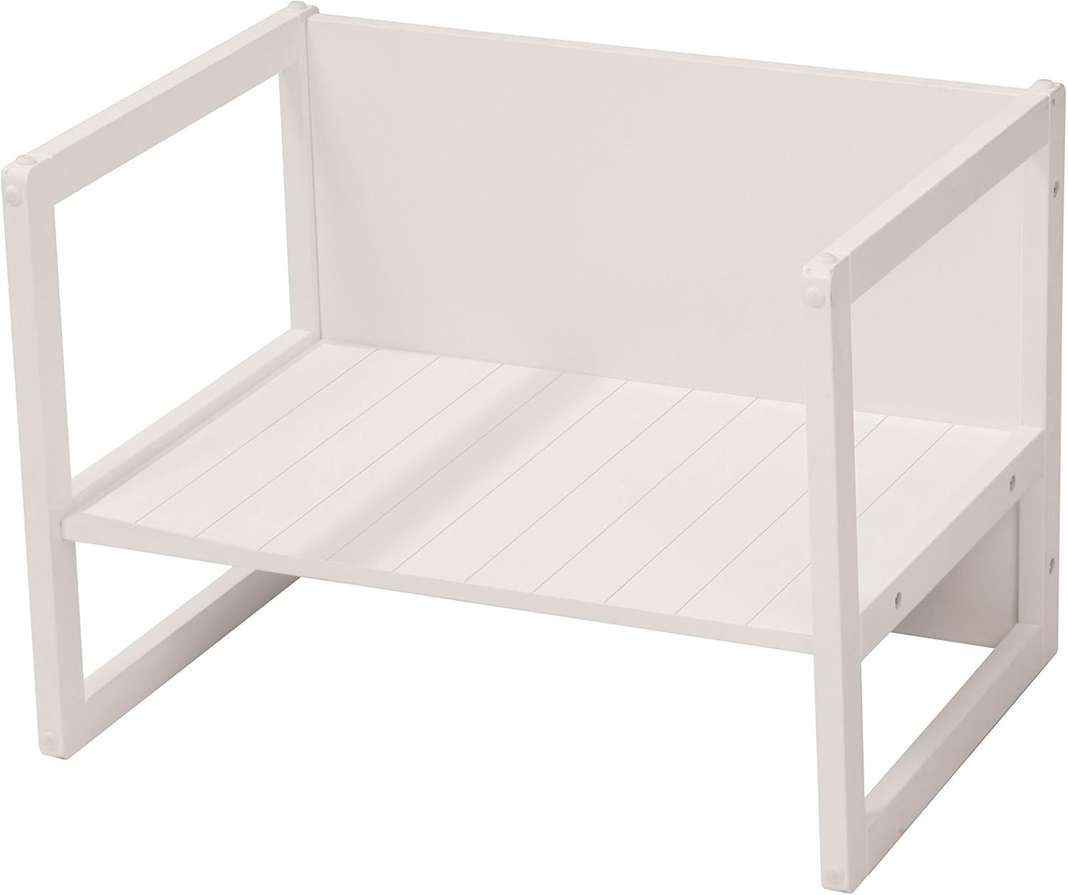 roba - Ensemble table enfant 3 hauteurs réversible, blanc, style campagne