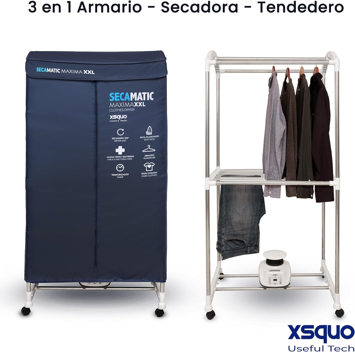 Sèche-linge - capacité 15/30 kg, minuterie 180 min, silencieux, Secamatics Maxima XXL