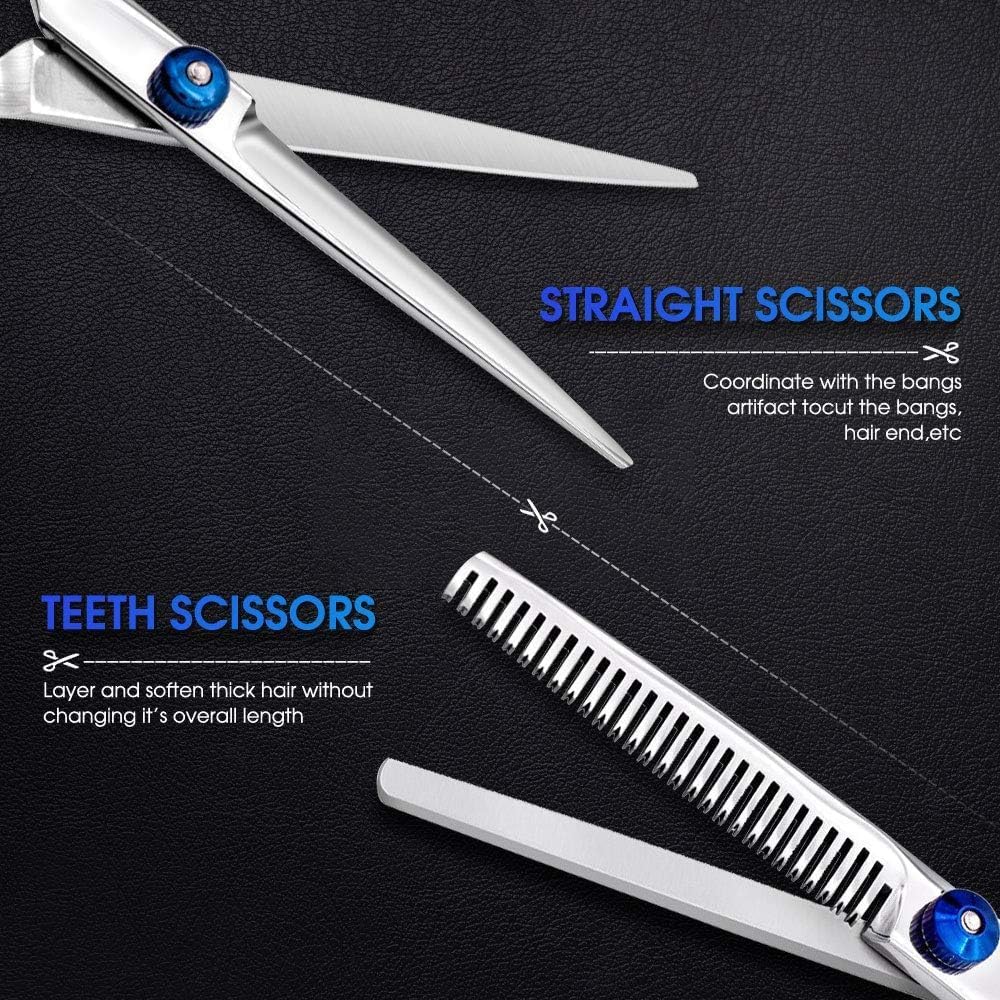 Kit Ciseaux de Coiffure - inox 10 pcs - pro salon maison - JDF10P