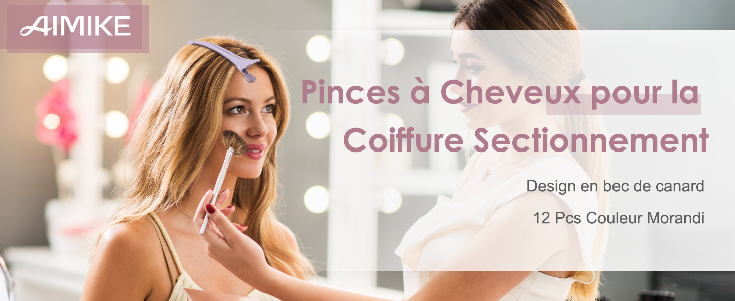 annoncées sous la dénomination « Pinces à cheveux pour la coupe de coiffure ». Les caractéristiques comprennent un design en bec de canard et un ensemble de 12 pièces aux couleurs douces.