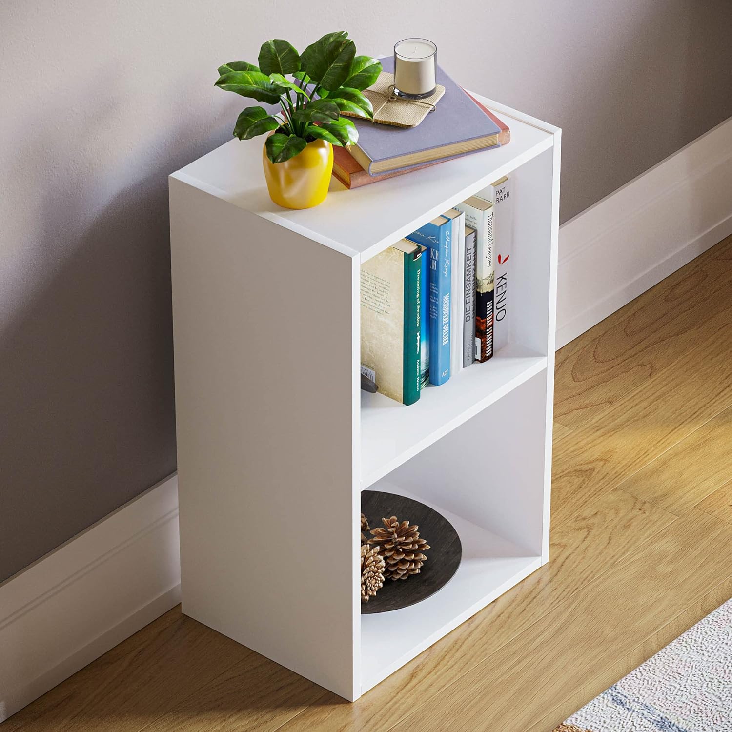 Vida Designs - Oxford série - 54x32x24cm - bibliothèque 2 niveaux, blanc