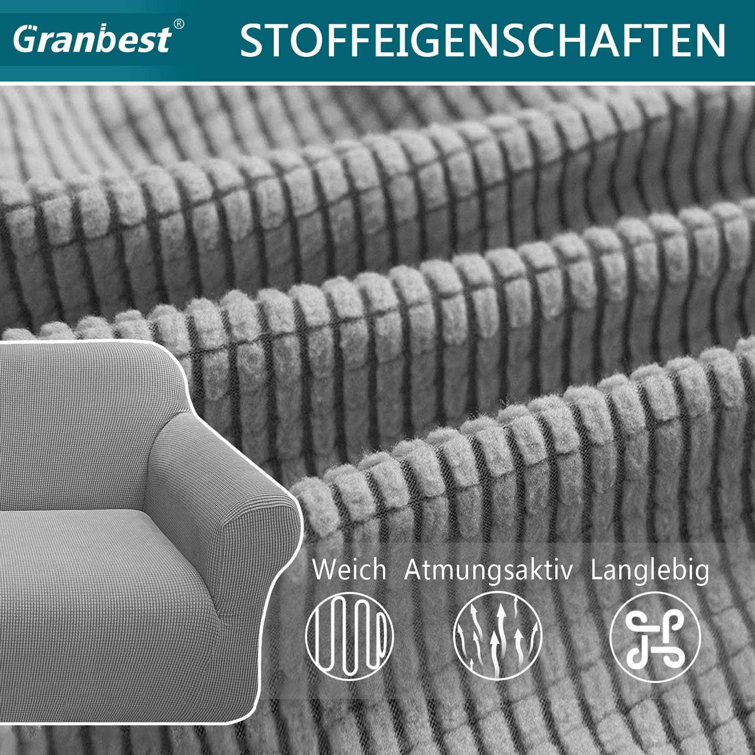 Granbest - housse de canapé jacquard élastique - protection animaux - moderne