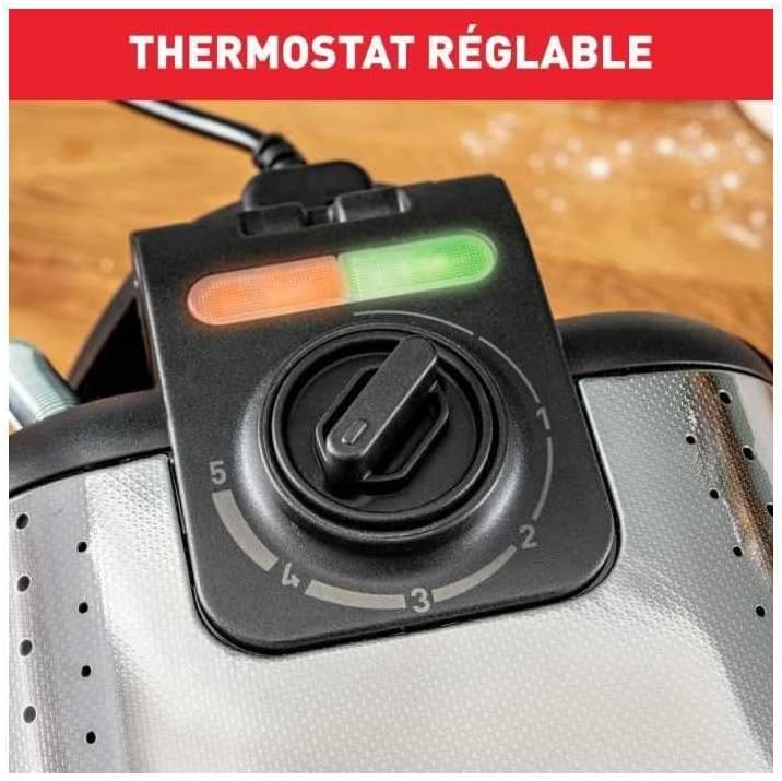 Tefal - King Size Gaufrier, 1200W, poignée rotative, nettoyage facile, WM756D12