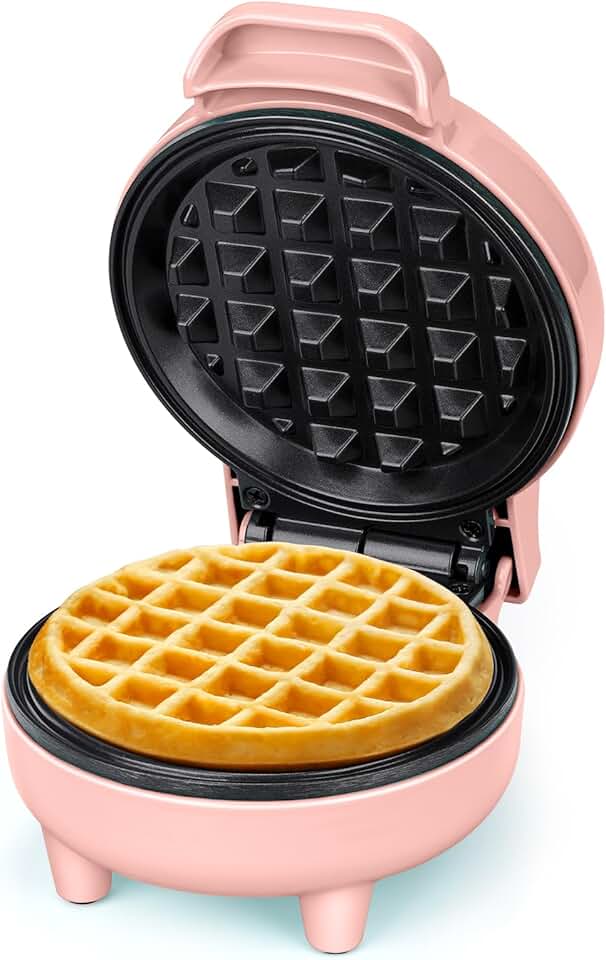 SNAILAR - mini gaufrier compact 550W - design rose, pour enfants