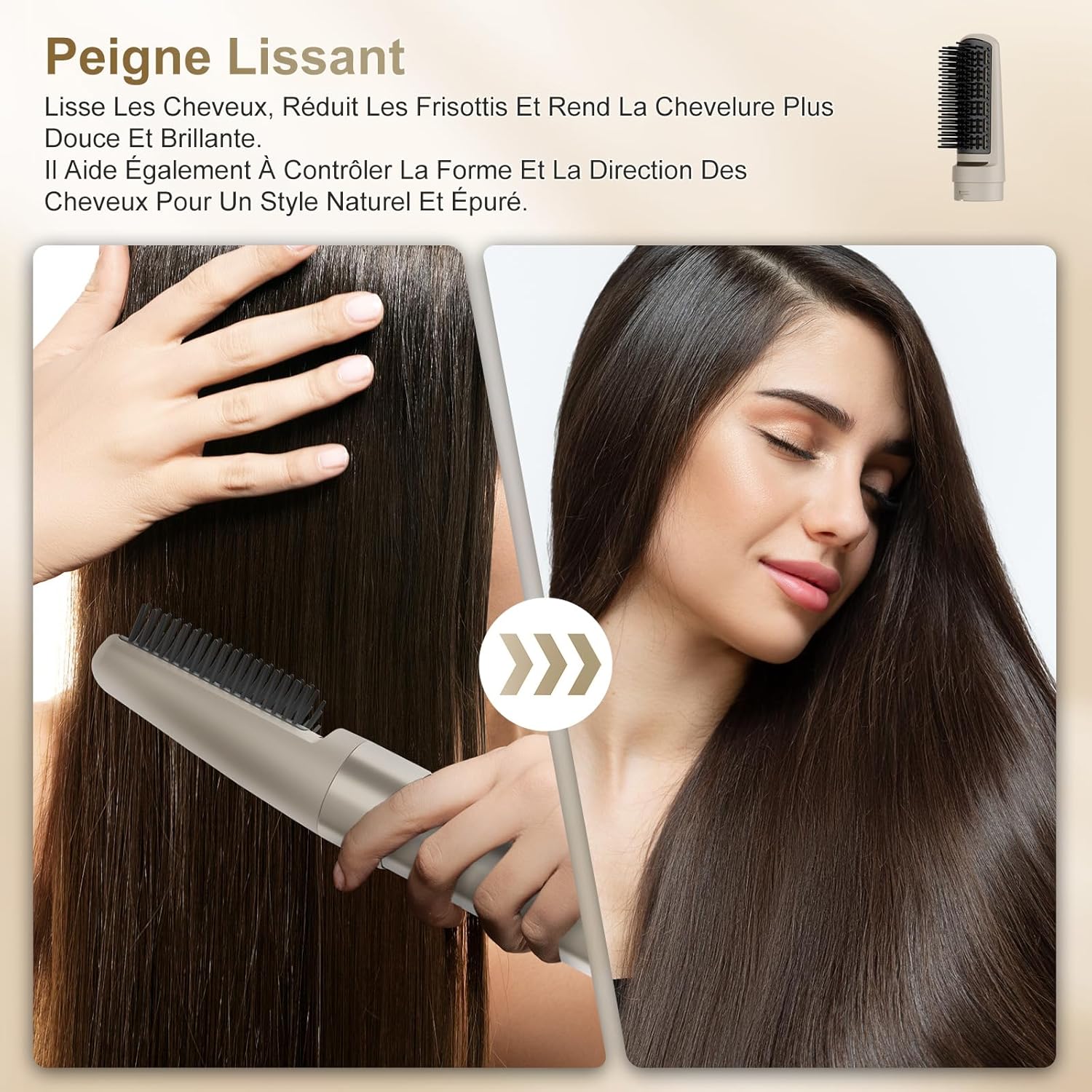 7MAGIC - Air Styler 6 en 1 - compact - ionique, boucleur automatique, brosse lissante, sac de voyage - 7MAGIC