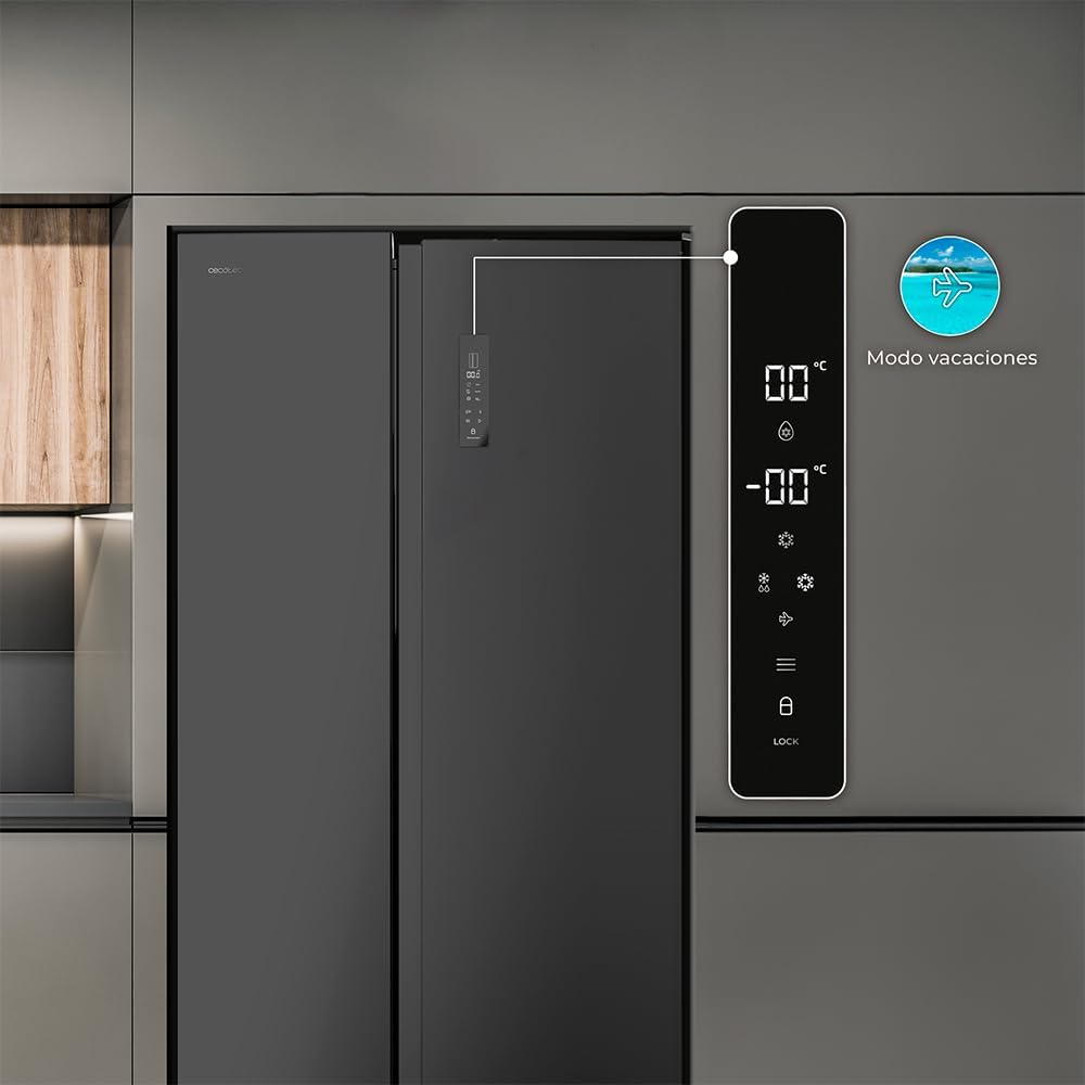 Cecotec - Bolero CoolMarket SBS 550 - 177x90 cm - 550L, No Frost, Inverter Plus