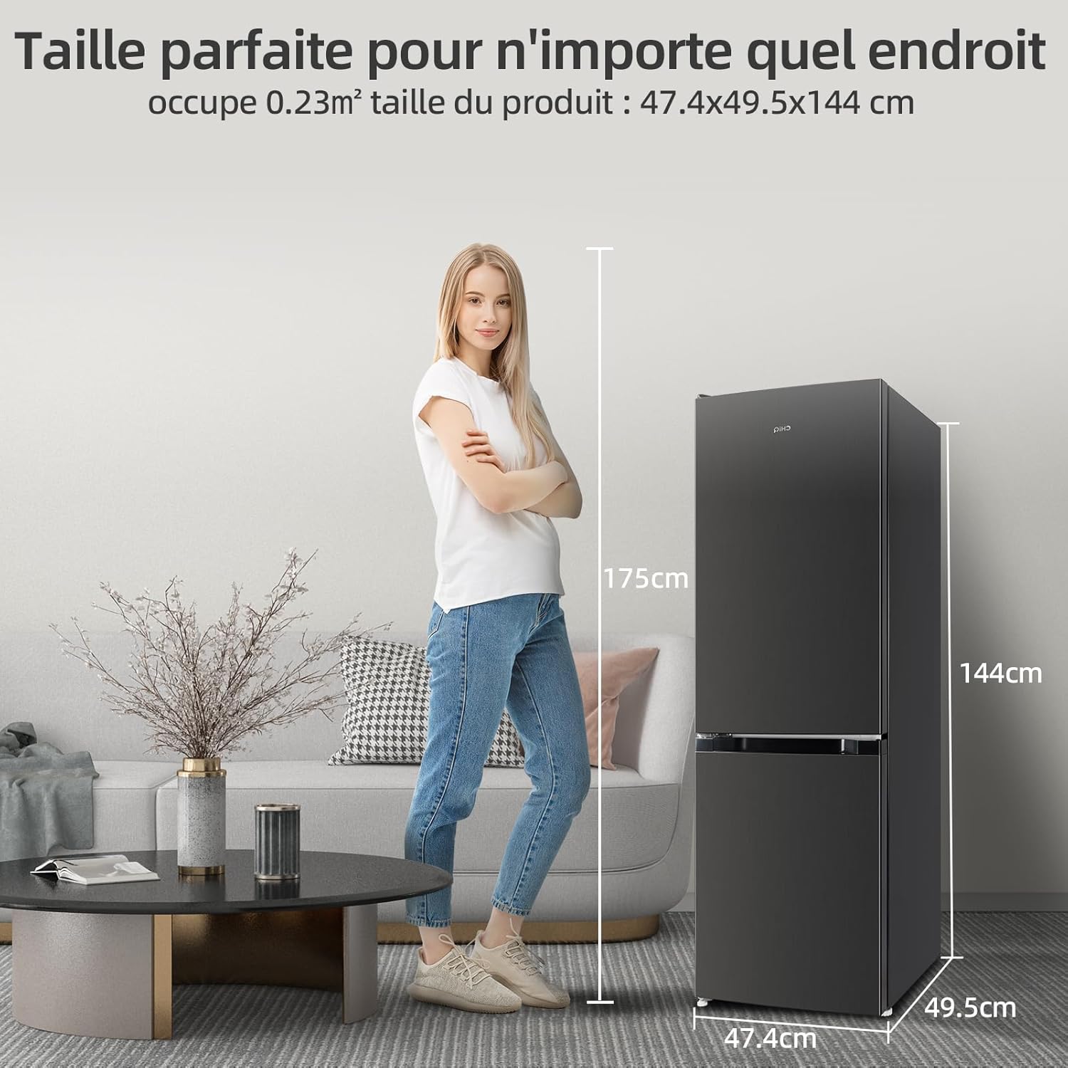 CHIQ - CBM159LEBD - 157L bas - low frost, silencieux, compact CBM159LEBD