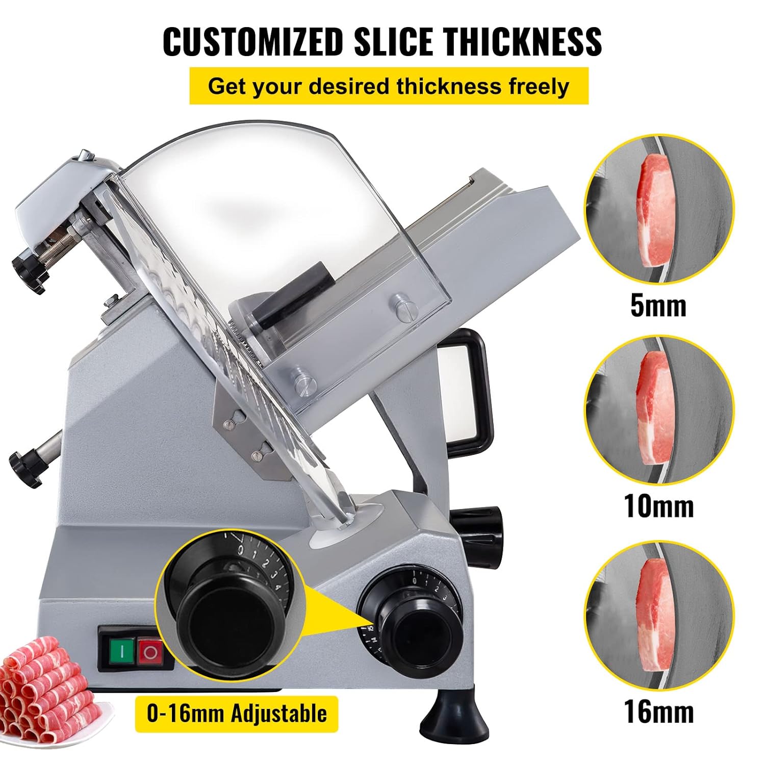 VEVOR - trancheuse électrique 300 mm, 320W, inox, charcuterie, tranche épaisse