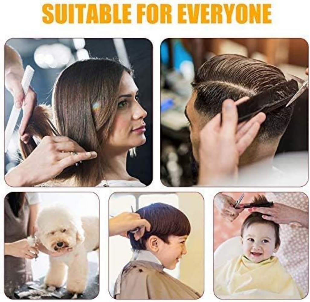 Ciseaux de coiffure - kit 7 pièces gaucher inox, coupe salon et domicile