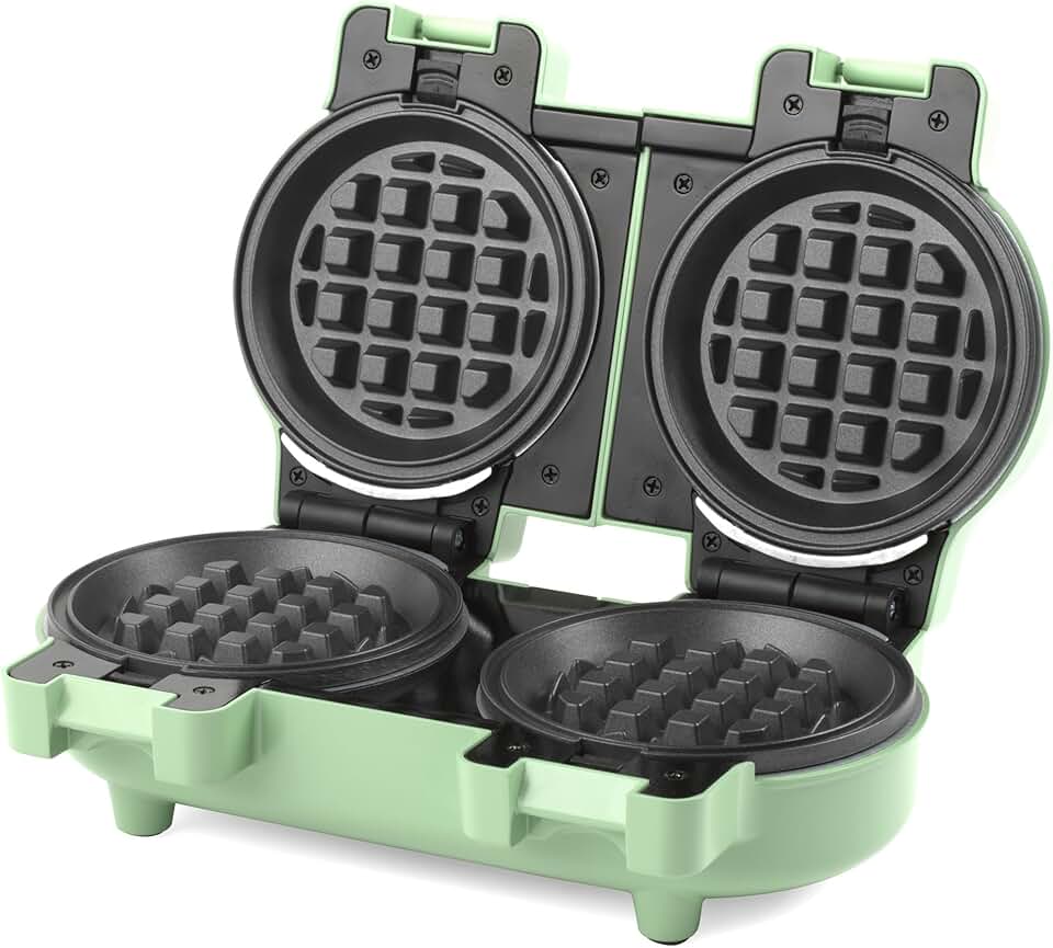 Giles & Posner - Gaufrier Double Mini - 11,5 cm - plaques amovibles, compact, 1100 W