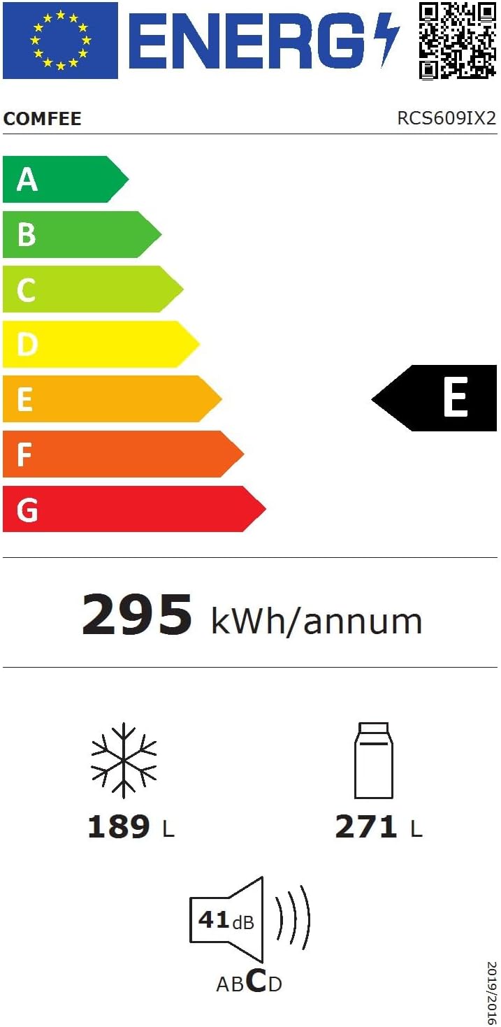 Comfee' - Réfrigérateur américain série Inox, 177,5cm, No Frost, 460L, RCS609IX2