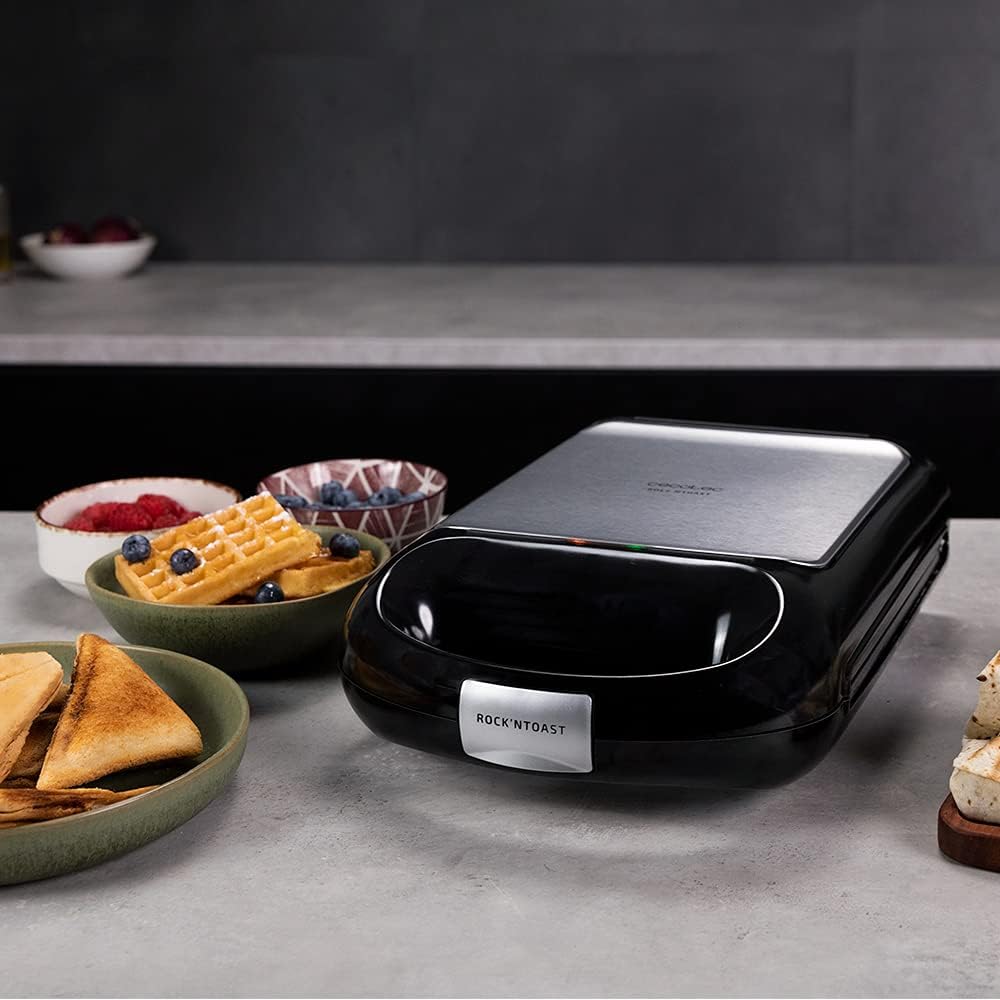 Cecotec - Rock'nToast Family - 4 sandwichs - 3 plaques, 1500W, inox