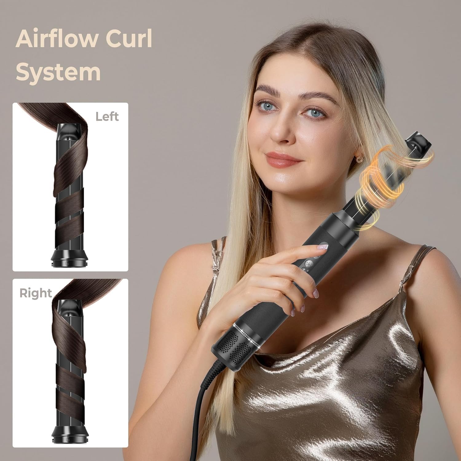 UKLISS - Sèche-cheveux 7 en 1 Pro - 1400W - brushing, boucleur, lisseur, diffuseur