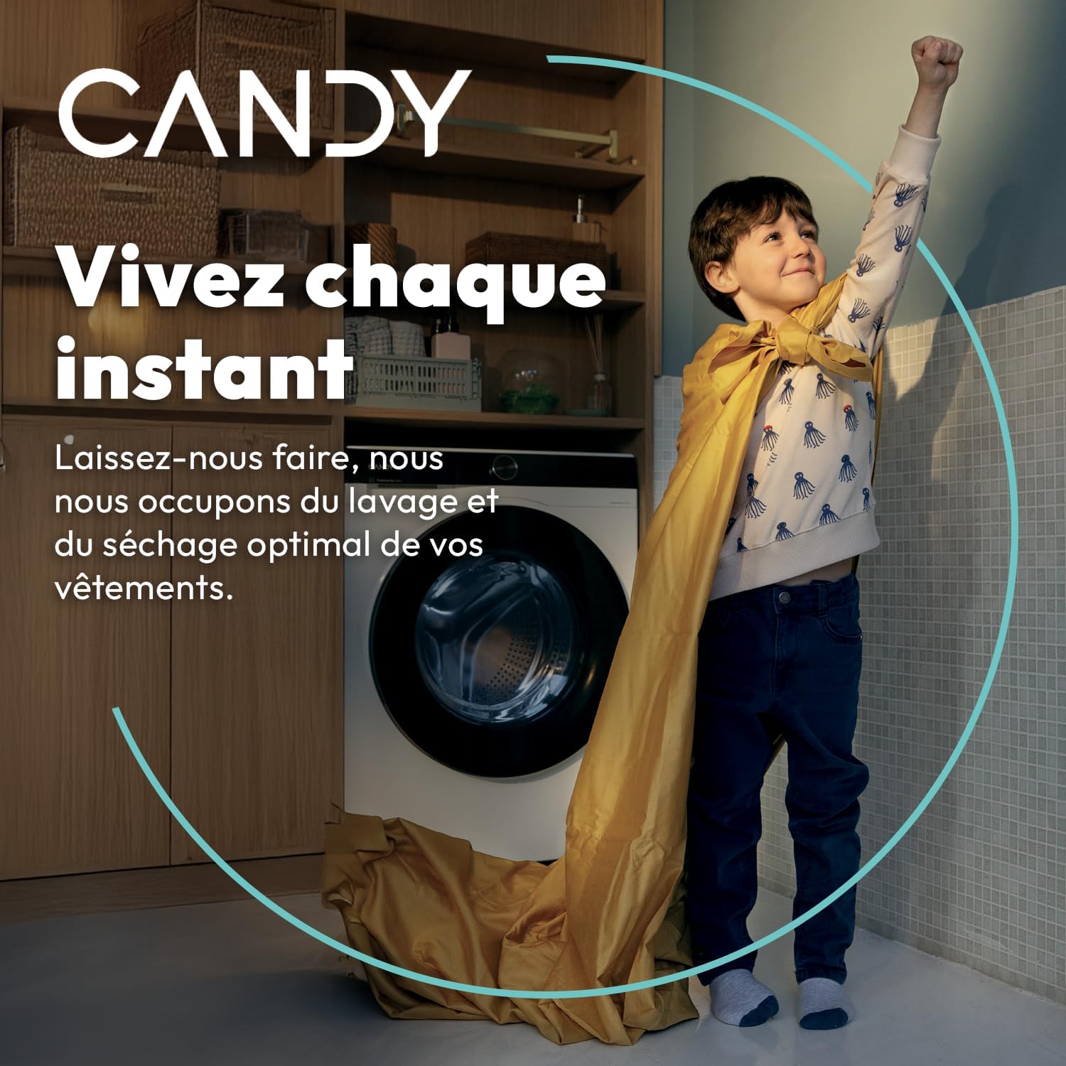 Candy - Série TCAS - 8kg, 1200trs, 17 programmes, Wifi - 86x41x60cm - TCAS284TM4-S