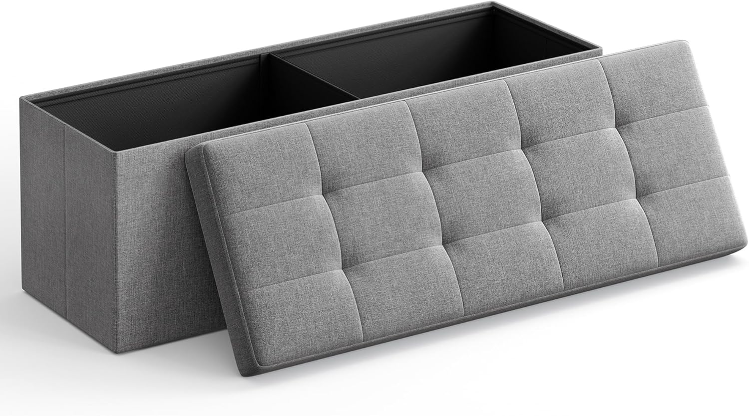 SONGMICS - Mazie collection - 110 cm - banc pliable, facile à monter, gris clair, LSF77G