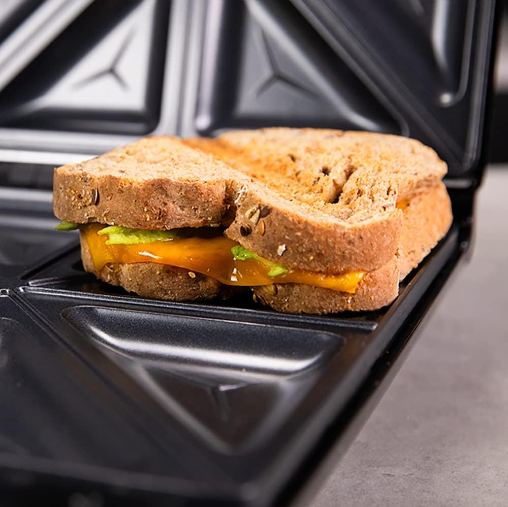 Cecotec - Rock’nToast Family - 4 sandwichs, 1500W, inox, antiadhésif