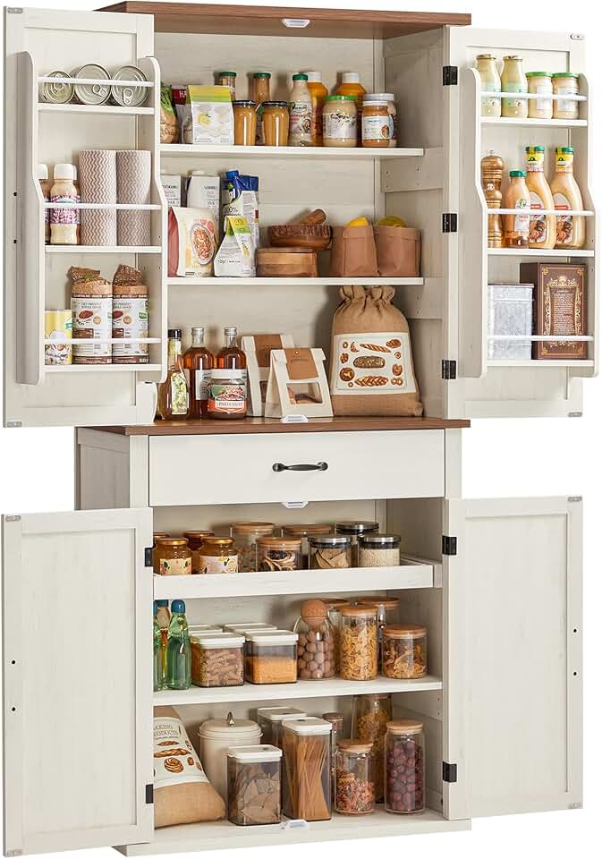 VASAGLE - Buffet haut cuisine rustique, 178,6 cm, tiroir, vaisselier, BBK364W02