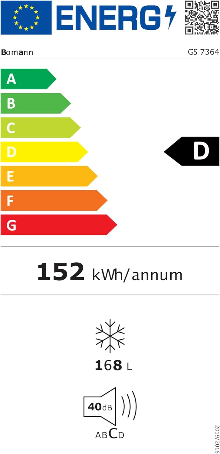 Bomann - congélateur série GS - 143 cm, 168L, silencieux, -18°C, GS 7364