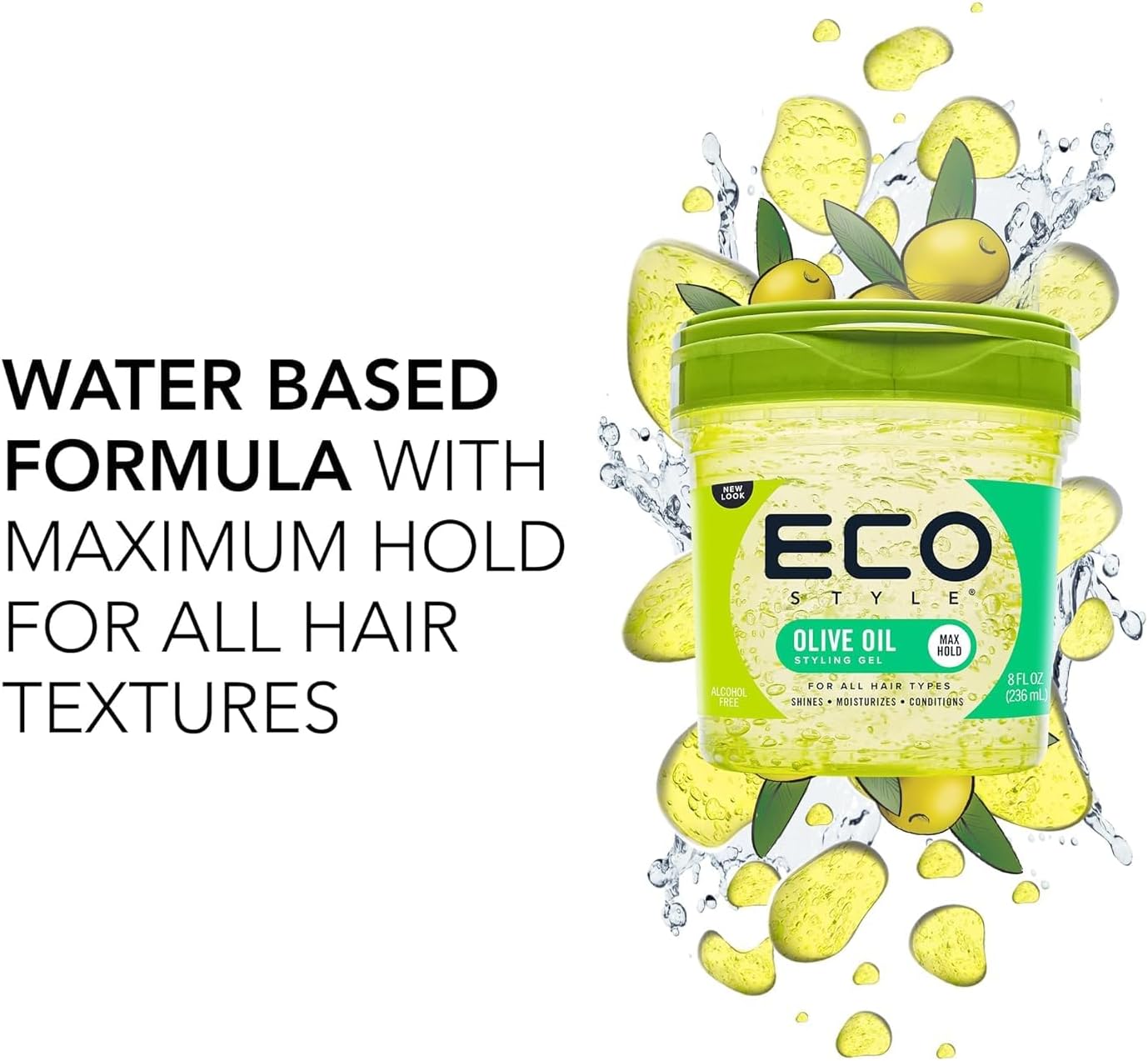 Eco Styler - Gel coiffant Olive Oil - 236ml - fixation forte, hydratant