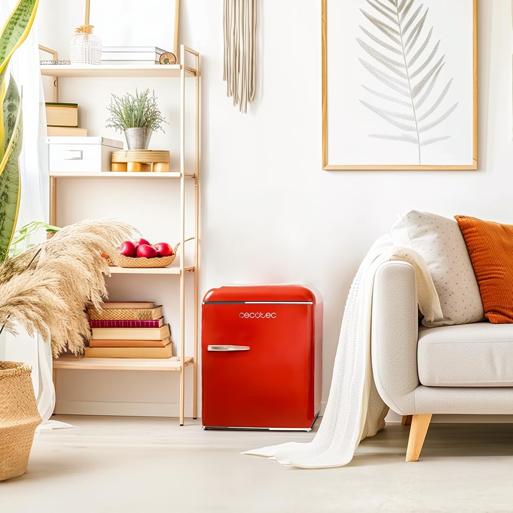 Cecotec - Bolero CoolMarket TT Origin - 55x44,7x45 cm - mini frigo rétro, 45L, classe E, bac à glaçons, poignée chromée