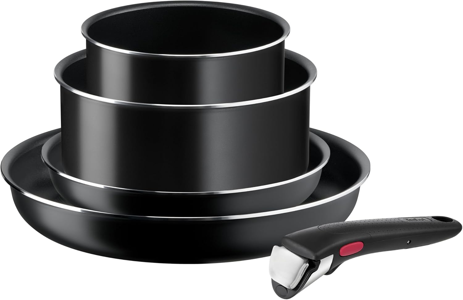 Tefal - Ingenio Easy On - 5 pièces, 16/20/22/28 cm, poignée amovible, antiadhésif, empilable - L1599502