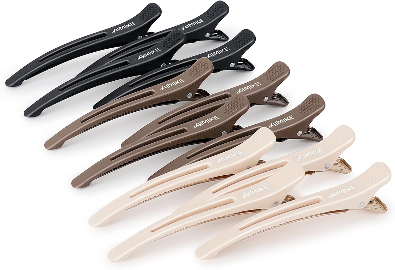 AIMIKE - pinces crocodile coiffeur - lot de 6 - antidérapantes, sans trace