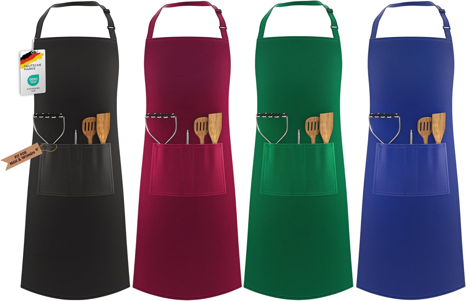 LEFUNDA - tablier ajustable avec 3 poches, étanche, longues lanières