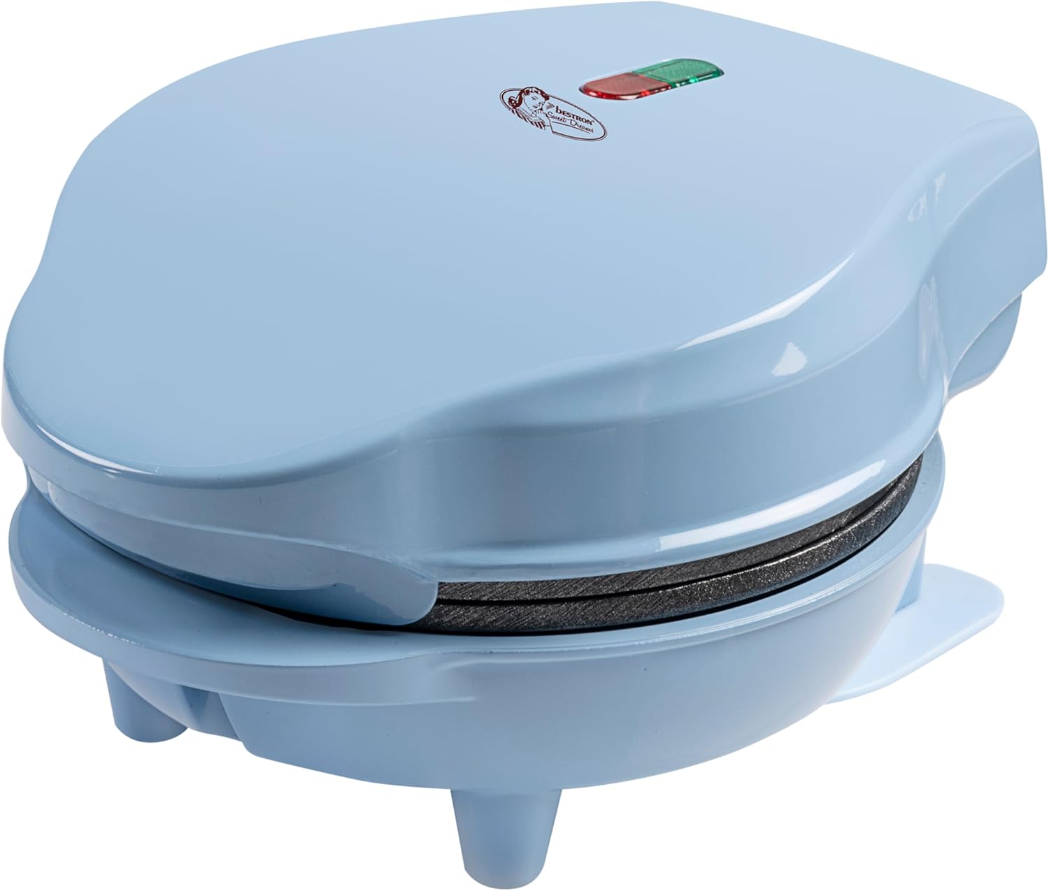 Bestron - Mini gaufrier rétro bleu - compact - revêtement anti-adhésif