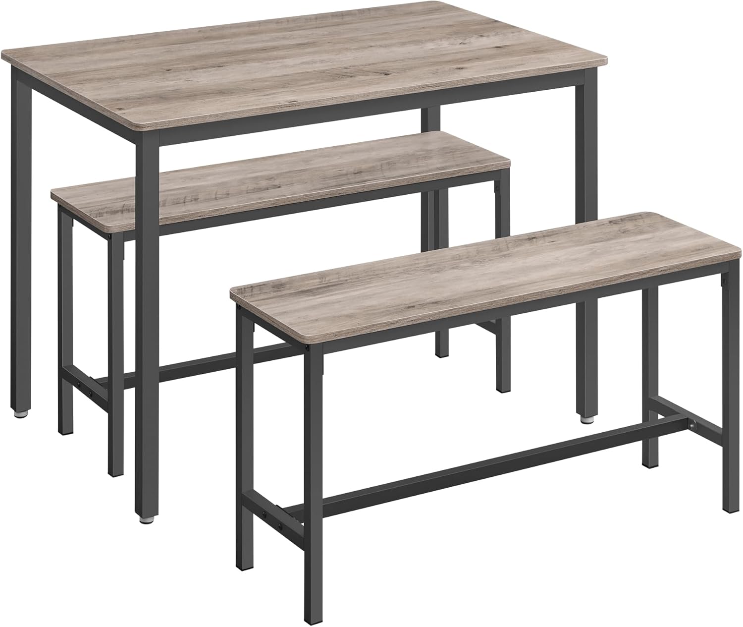 VASAGLE - table à manger 3 pièces - 70x110x75cm acier grège - KDT070B02