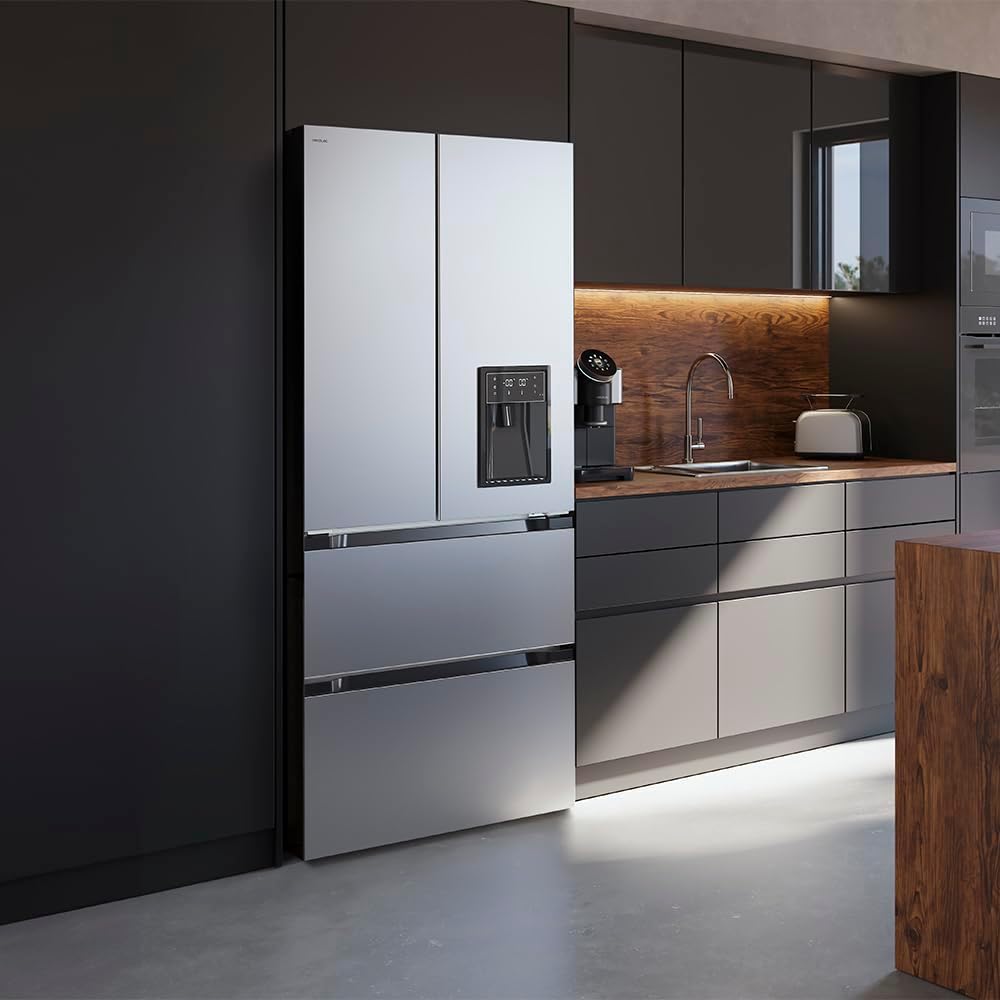 Cecotec - Bolero CoolMarket FD Series - 183x84cm - 510L, Inox, NoFrost, Distributeur d'eau - FD510WD