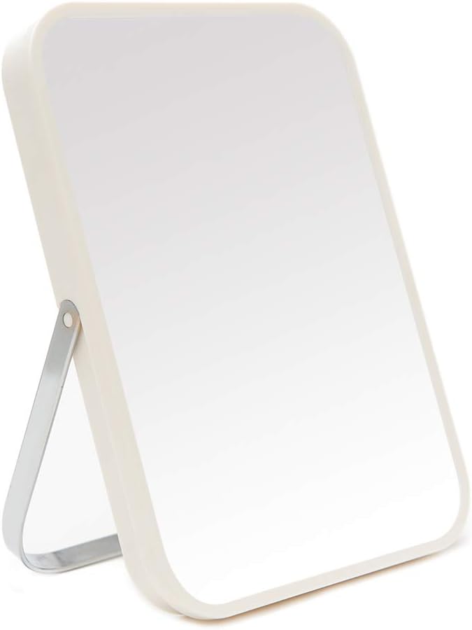 YEAKE - miroir de maquillage pliable 20,3cm, support métal, rotation 90°