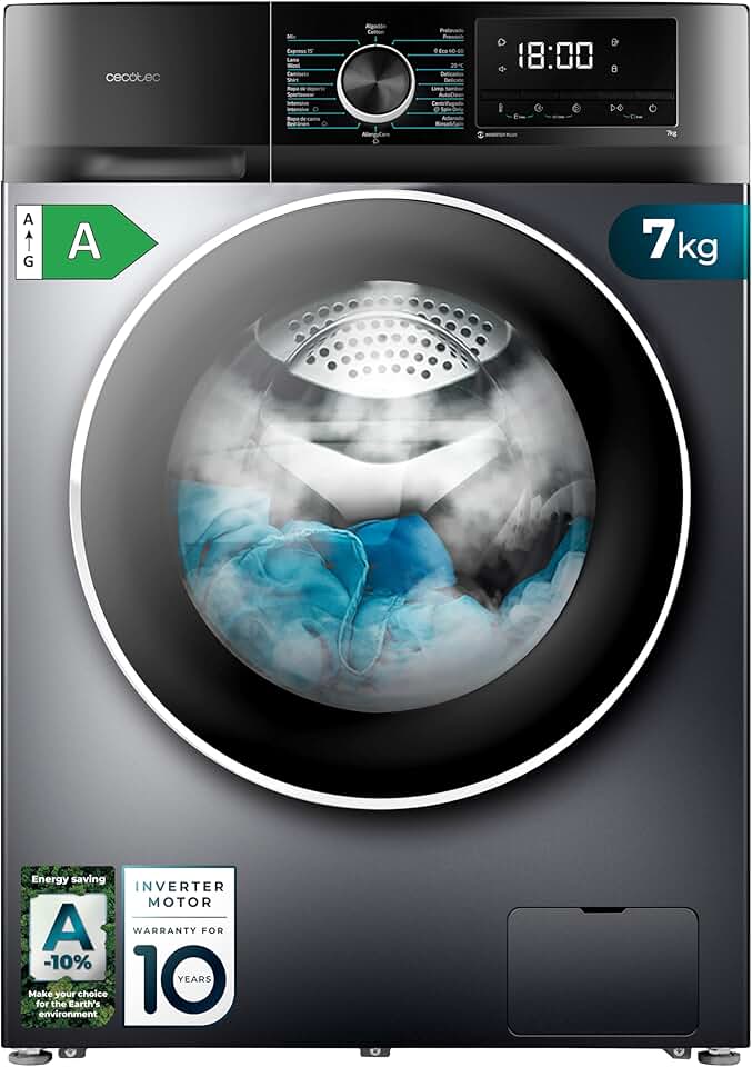 Cecotec - 7 kg - frontal,1400 tr/min, 16 programmes