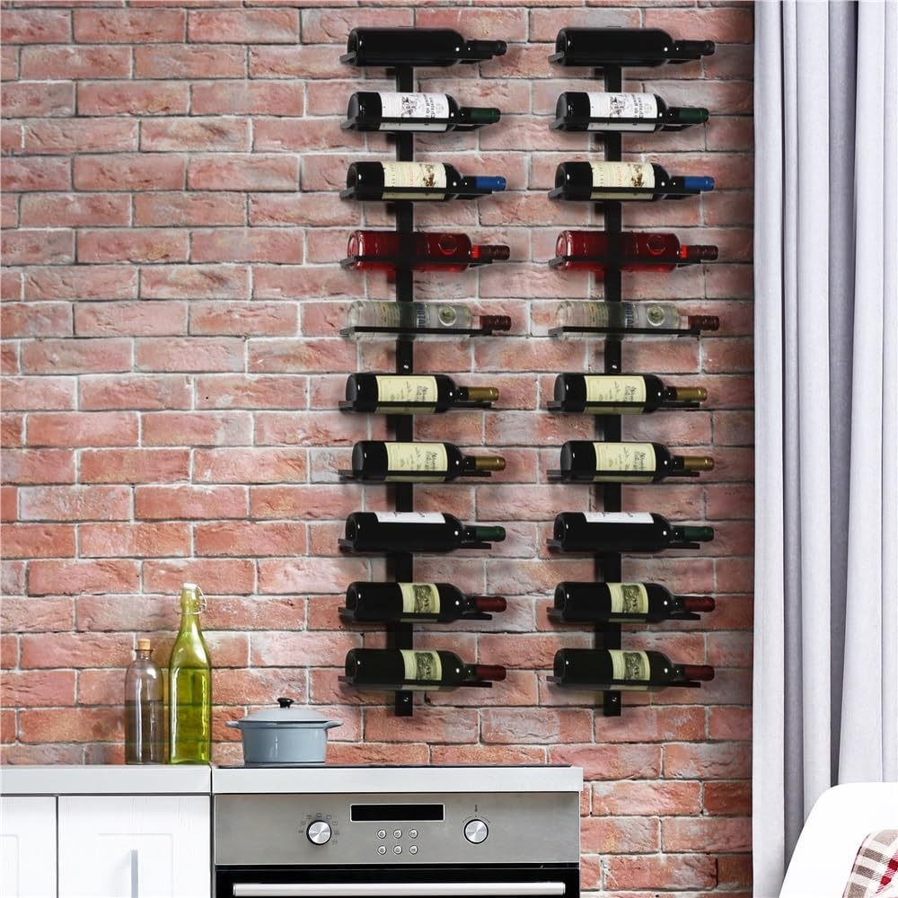 Yaheetech - étagère à vin mural - 126 cm - métal, 10 bouteilles
