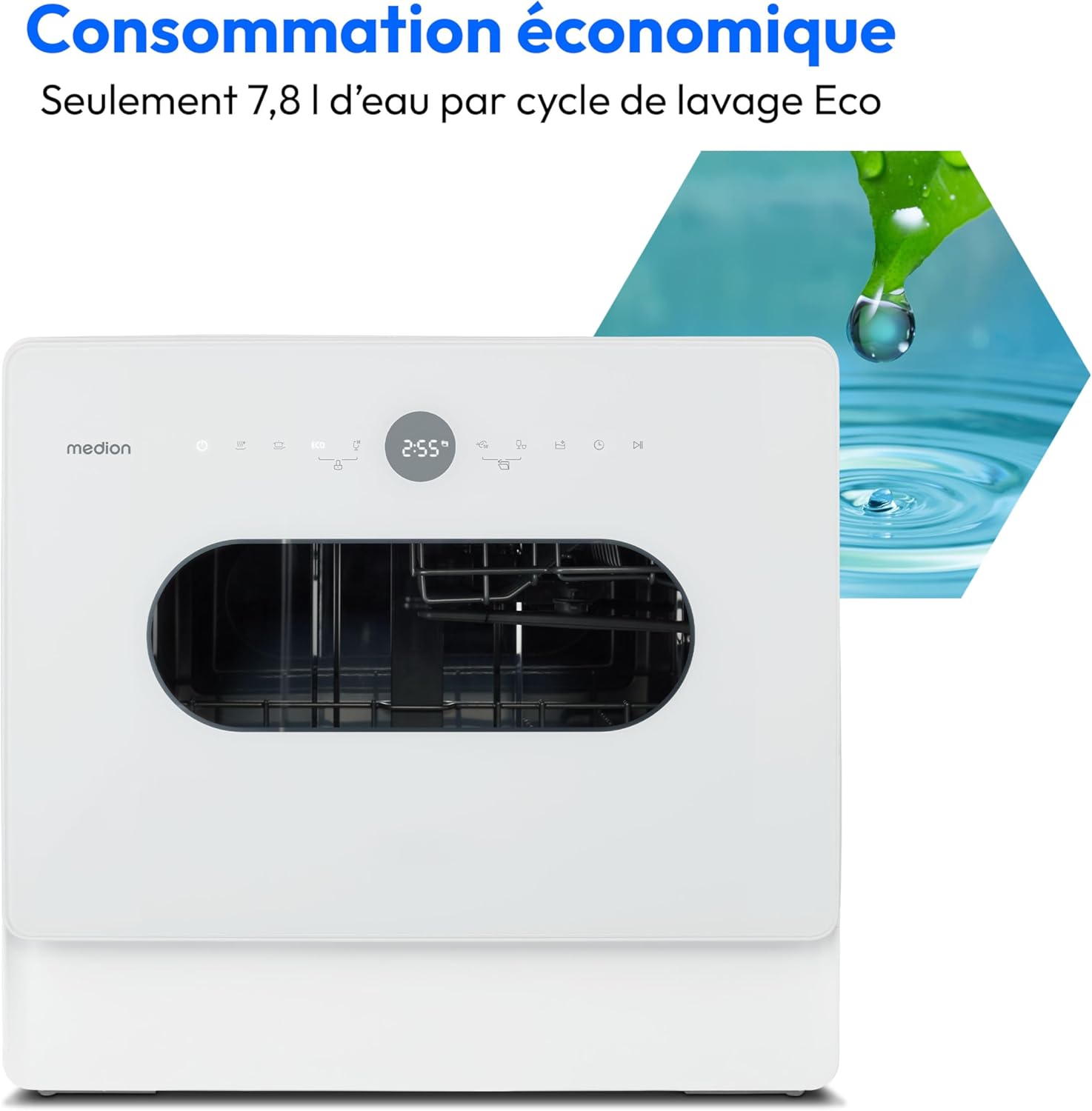 Medion - compact, 5 couverts, 7 programmes