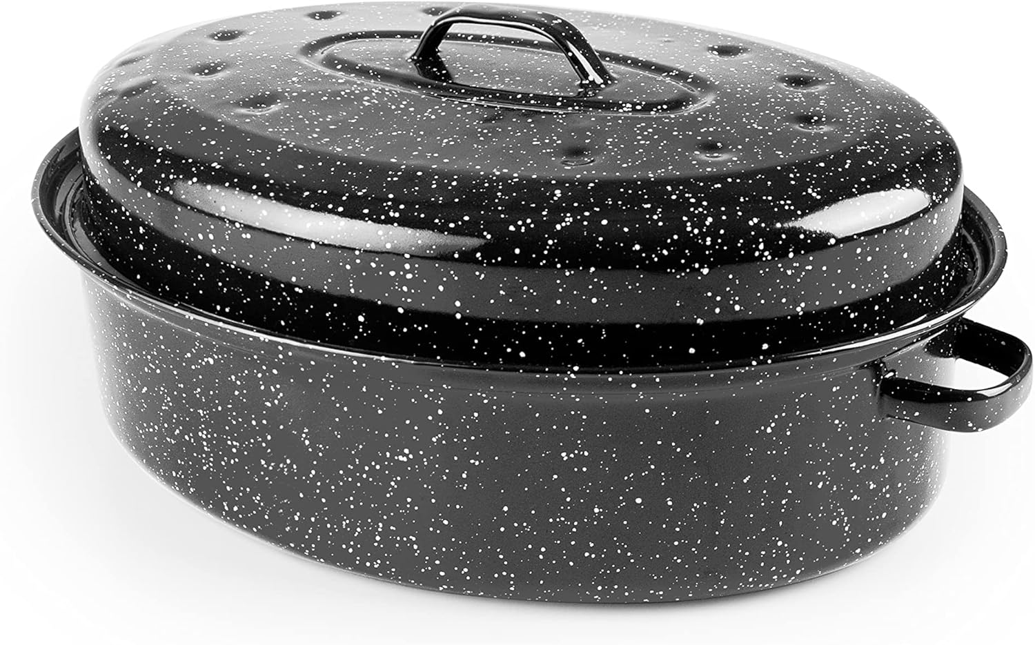 Ibili - Cocotte ovale, série noire, 34x27x13cm, acier émaillé