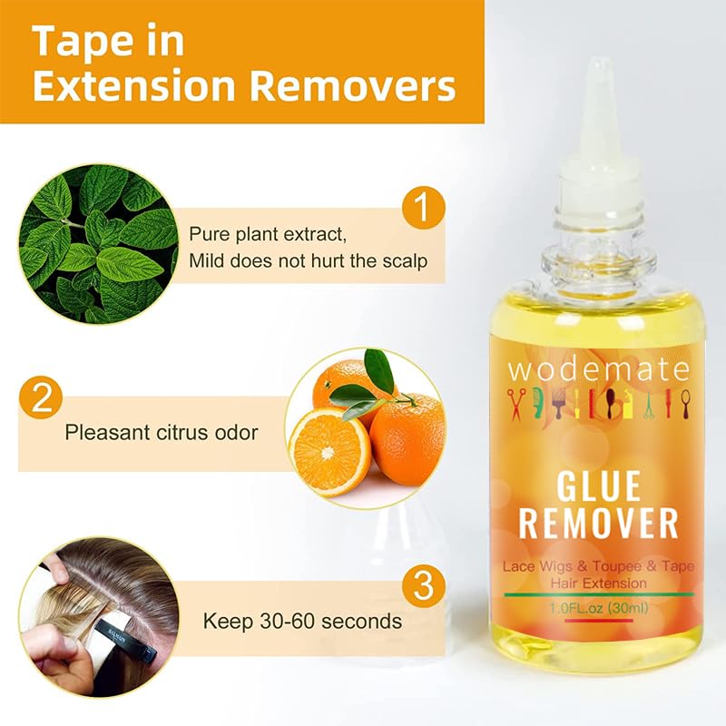 Décapant extensions cheveux - 30ml - action rapide, enlève colle perruque, ruban double face