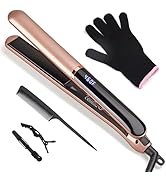 Fer à lisser plat avec plaques flottantes pour des cheveux plus brillants et plus lisses, 14 températures réglables,...
