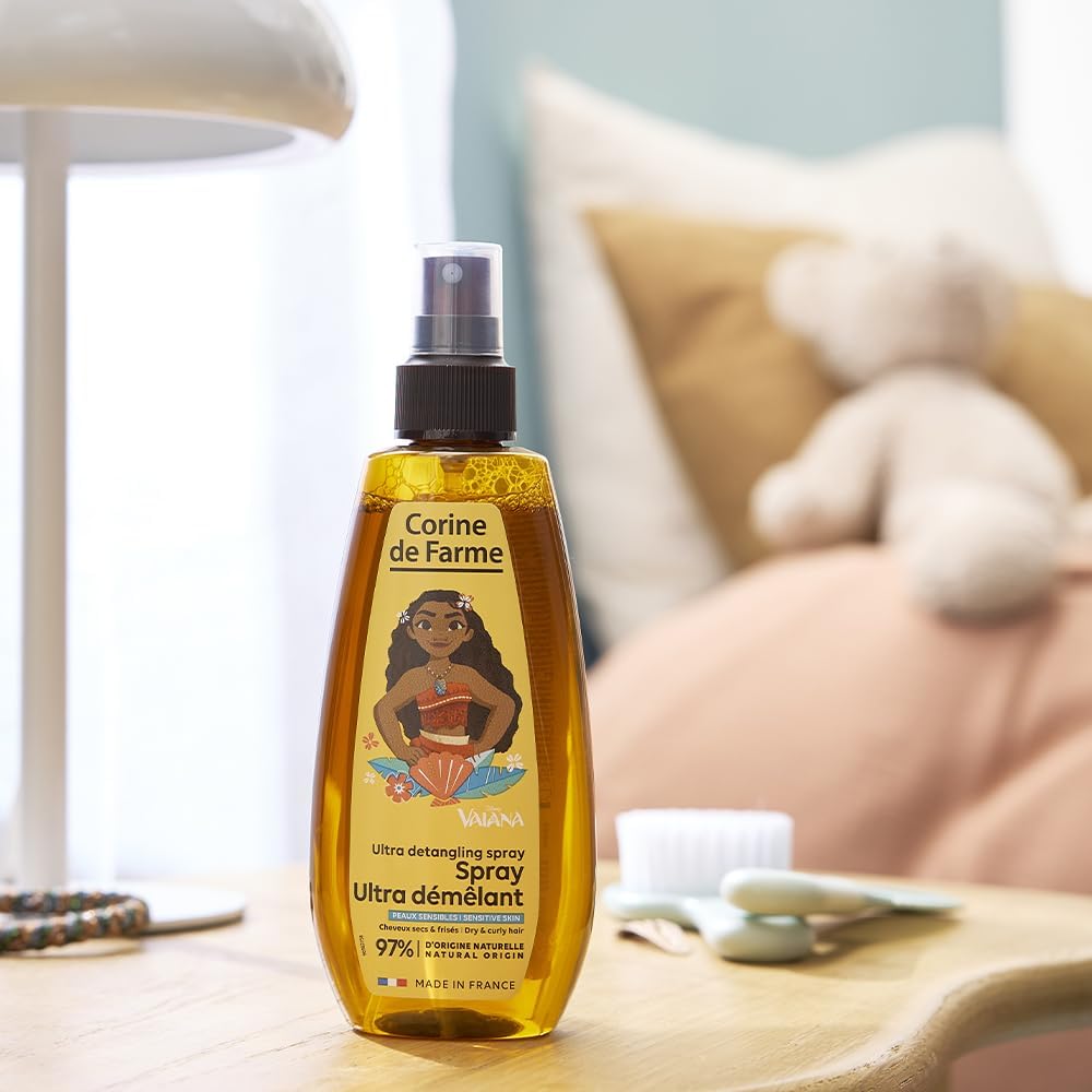 Corine de Farme - Spray démêlant Vaiana enfant - sans rinçage, parfum coco, clean beauty, lot de 2