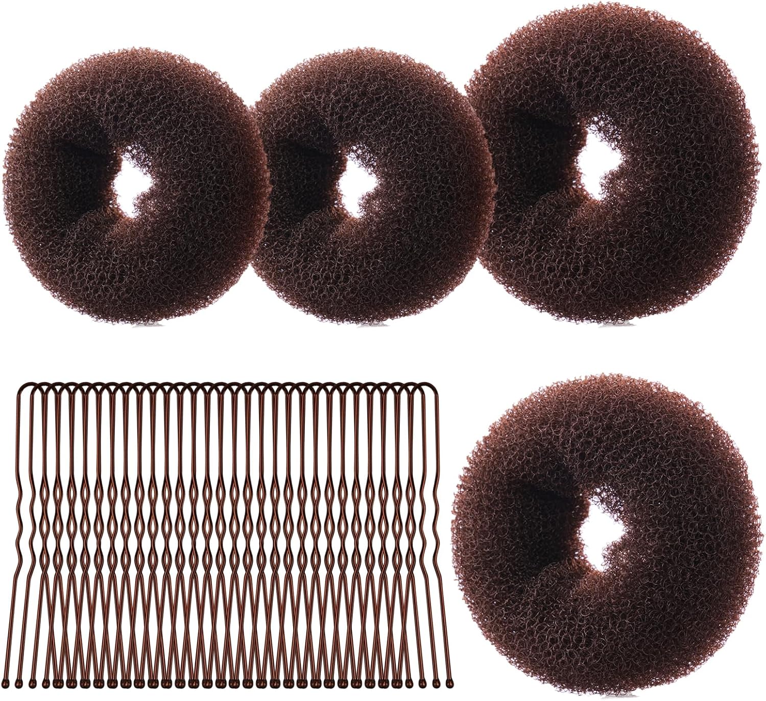 URAQT - Machine à pain donut - 4 pièces, 6/8 cm - chignon, 30 épingles