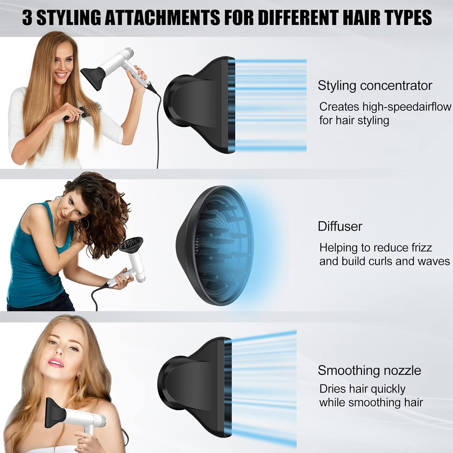 Slopehill - Sèche-cheveux pro, 268g, moteur sans balais, 2000W, Oxy Active