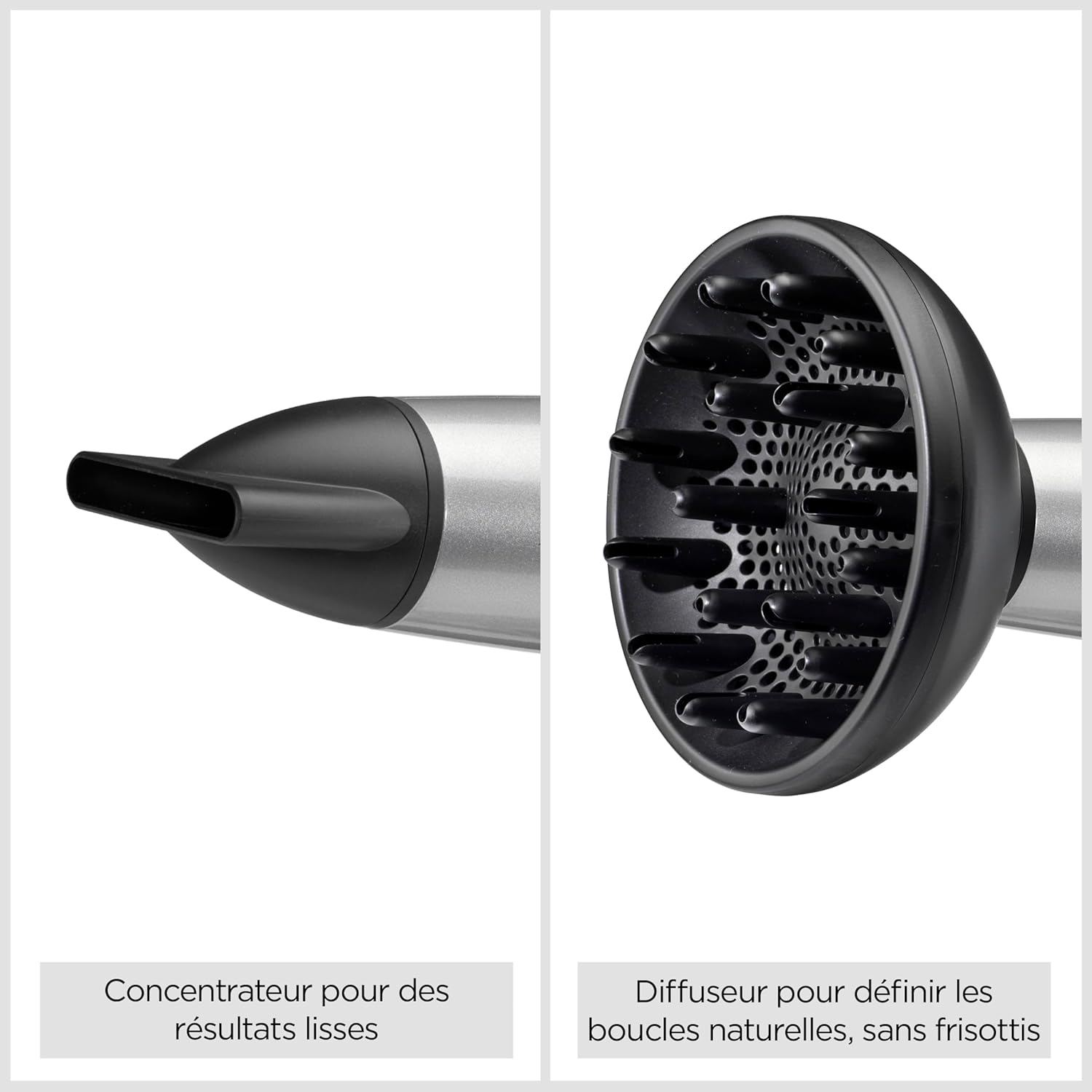 BaByliss - Cosmos, 2100W, ionique, diffuseur, 3 temp., argenté, D580DE