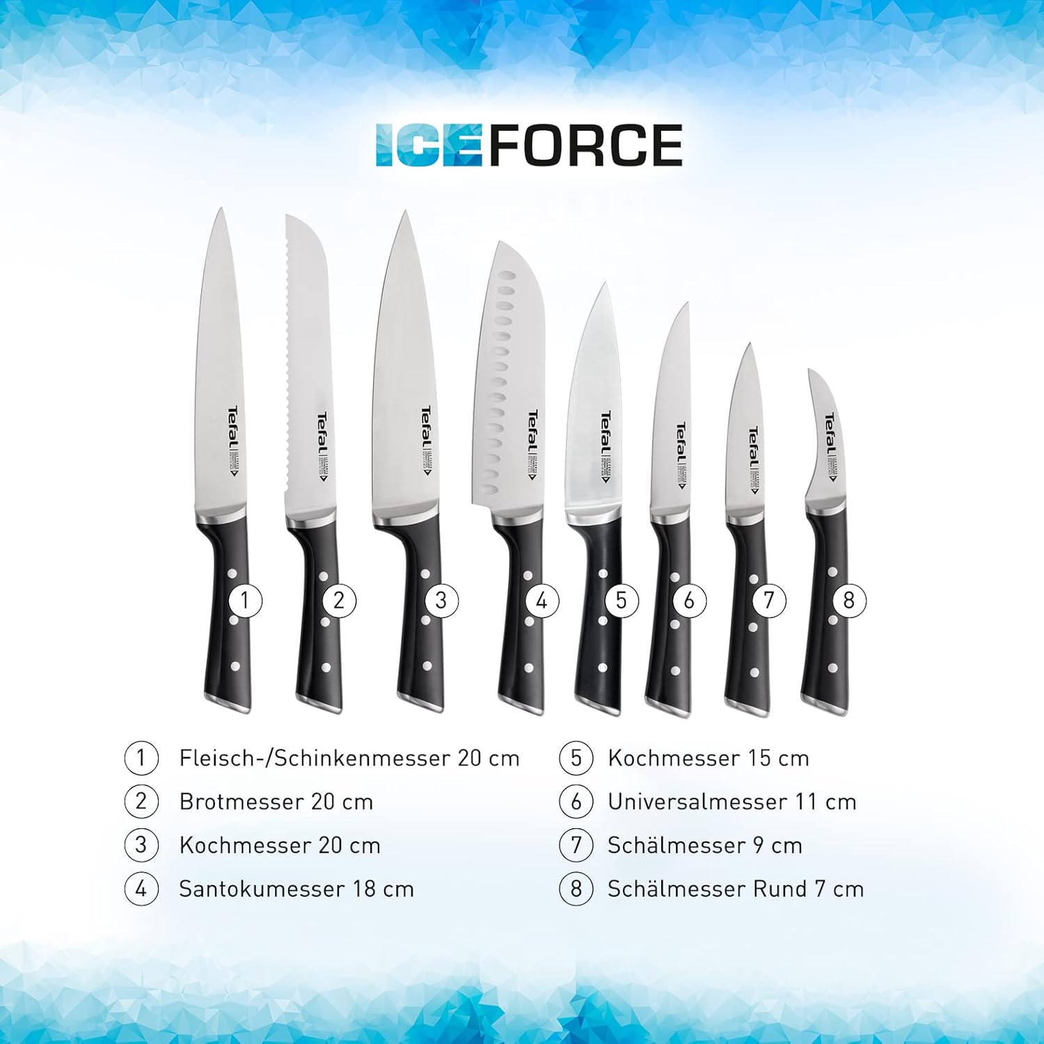 Tefal - Ingenio Ice Force - couteau chef 15cm, lame inox allemande, coupe durable - K2320324