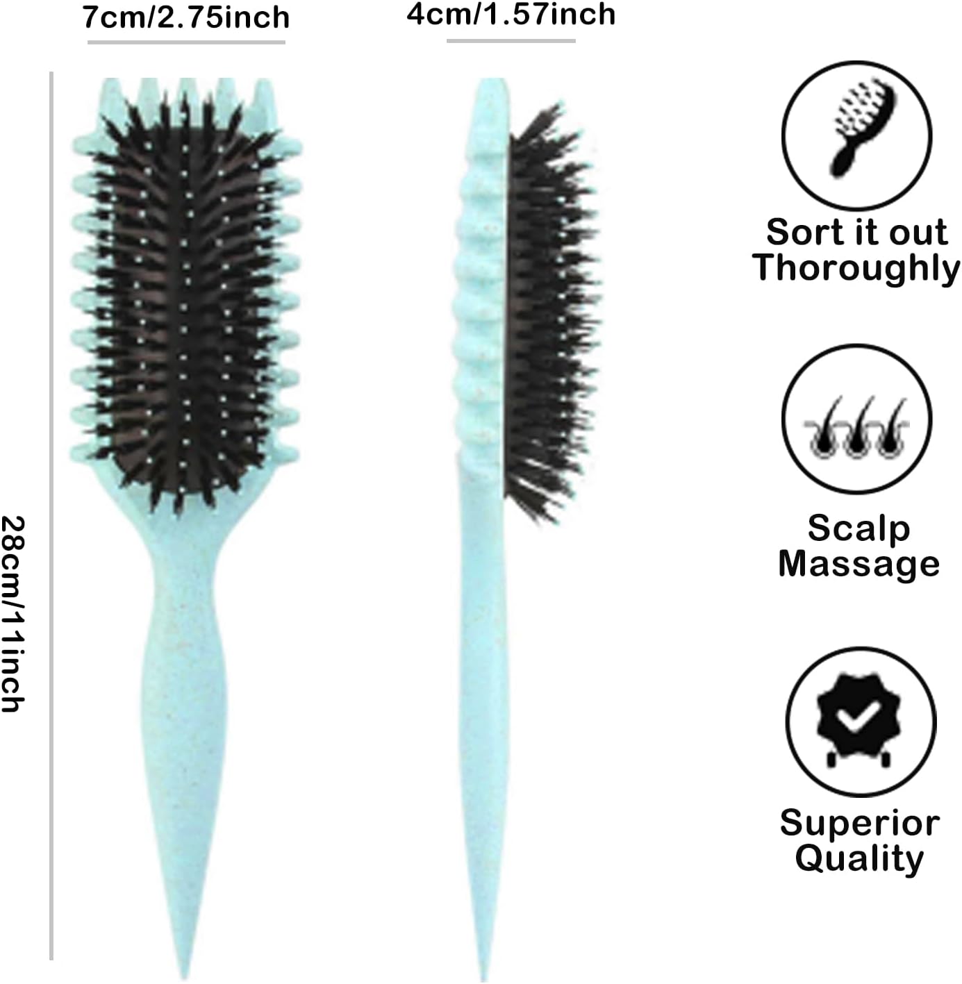 Brosse à boucler - coiffante 28cm - fixation et modelage des boucles