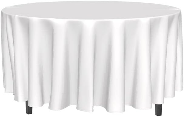 Soleil d’Ocre - Nappe Ronde Alix - 180 cm - Polyester blanc, anti-tâches