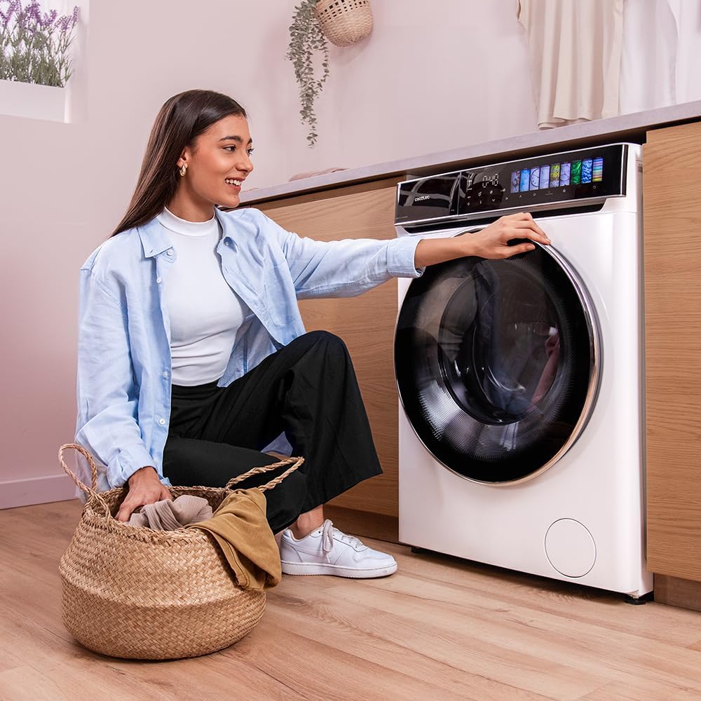 Cecotec - lave-linge frontale - capacité 8 kg - 15 programmes - 60x60x85 cm