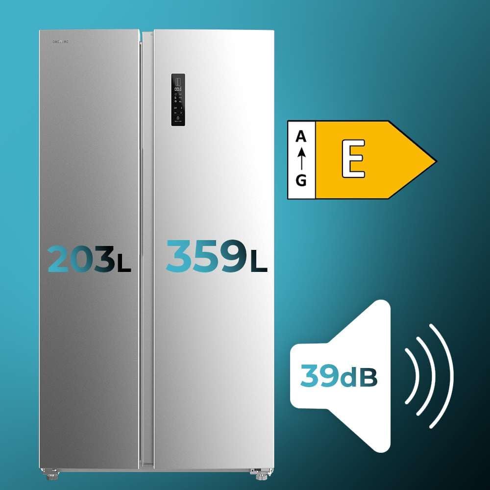 Cecotec - Bolero CoolMarket série - 562L inox, Total No Frost, Inverter Plus, Multi AirFlow, SBS 562